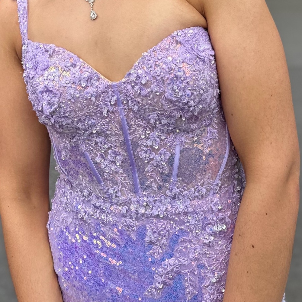 Sherri Hill Lavender Sequin Gown
